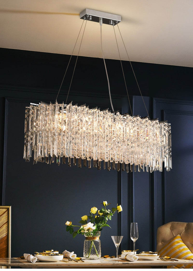 YLK Kitchen Island Modern Crystal Chandelier