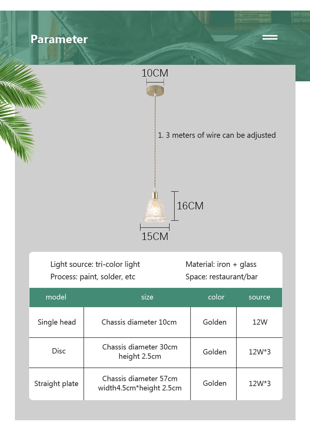 Wad Nordic Glass Pendant Light