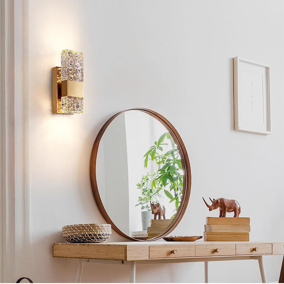 IIS Modern Crystal Lighting with Remote for Bedroom Living Room Hallway Bathroom Vanity