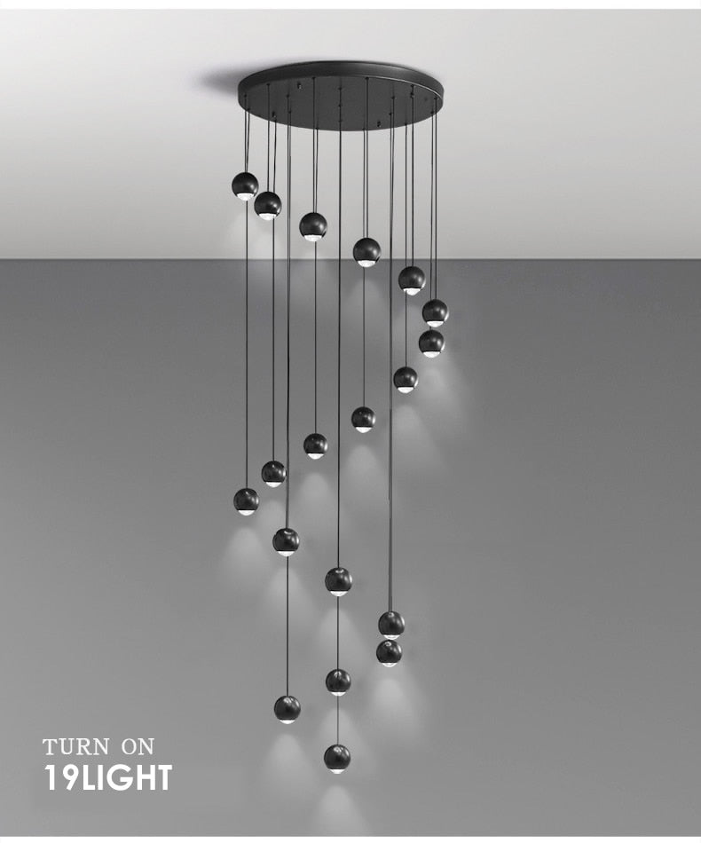 APEX Modern LED Duplex Hall Lighting Spiral Staircase Pendant Light