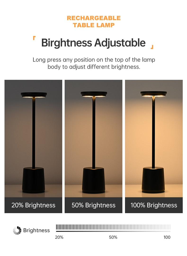LED Night Light Table Lamps Type-c Rechargeable 4400mA
