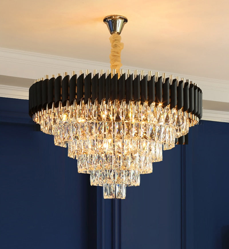 Ylk Black/Gold Zivah Crystal Chandelier