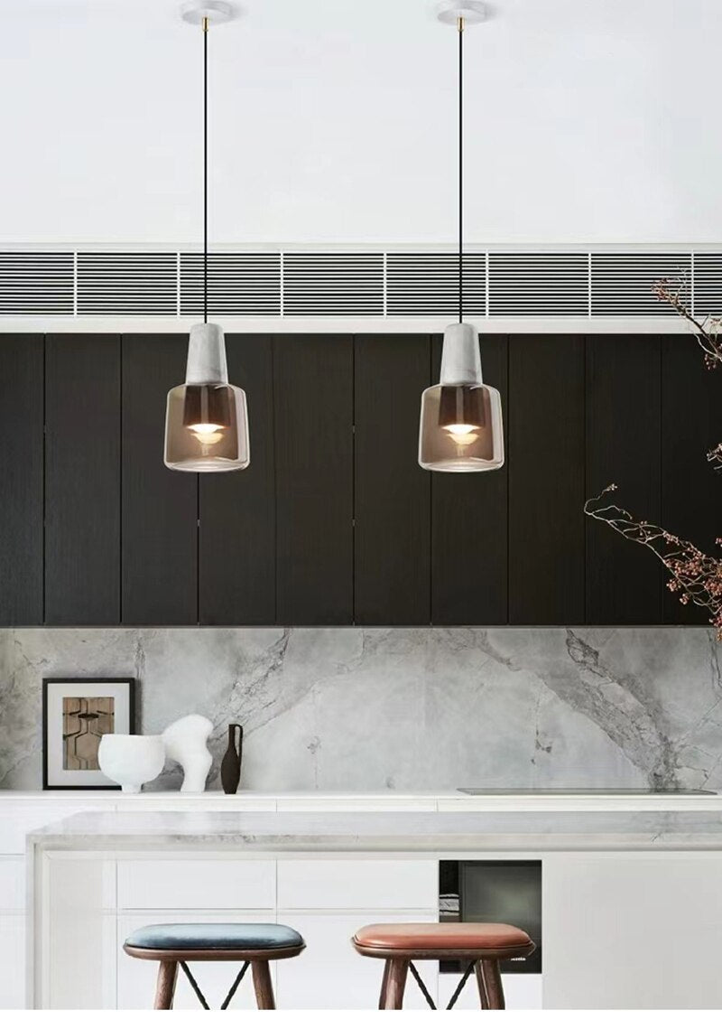 BAN Marble E27 LED pendant light modern Nordic hanging lamp