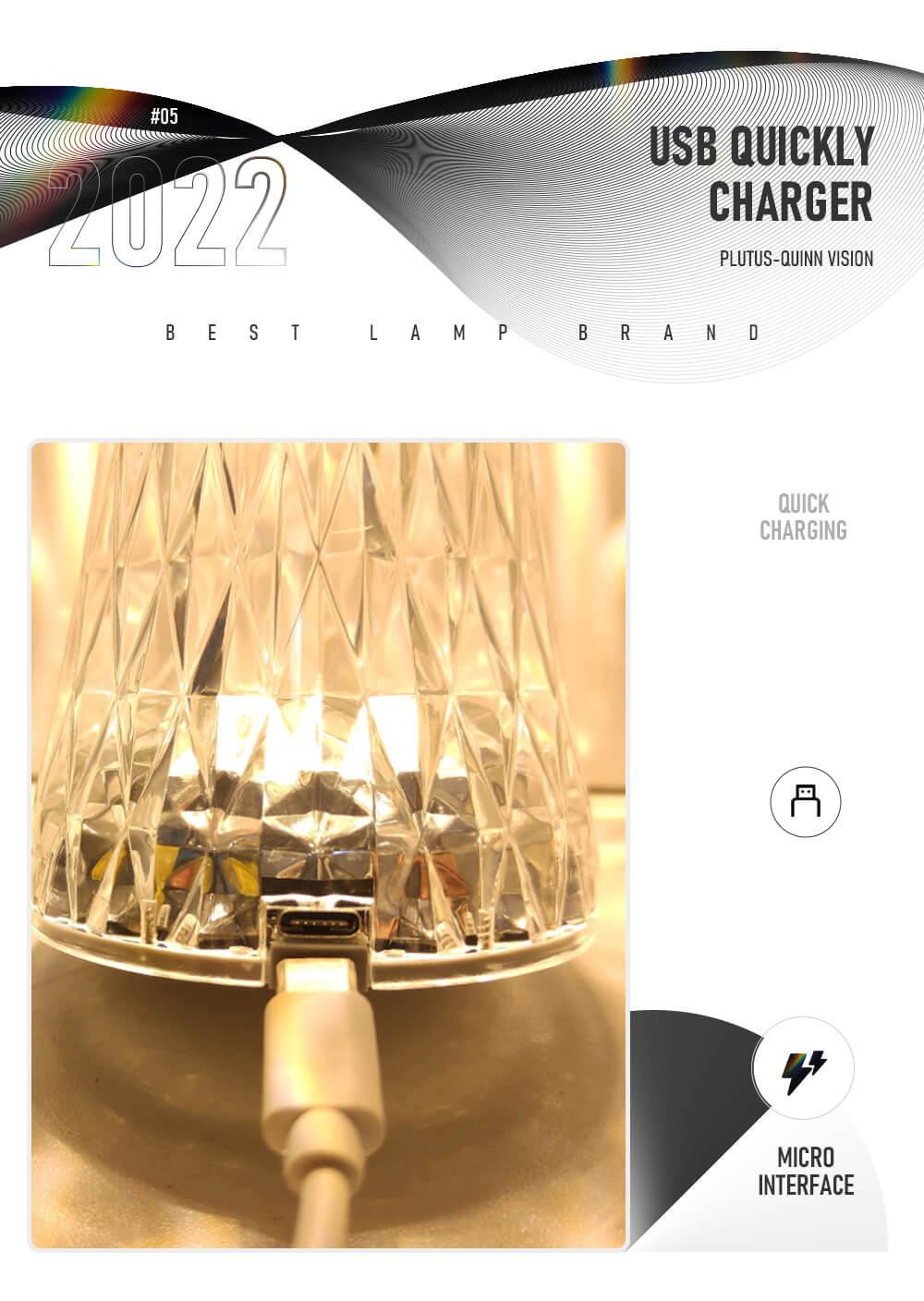 Pq Rane LED Crystal Night Light