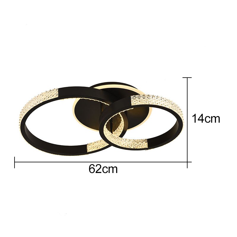 Indoors Ahsan - Gold Black Circle Rectangular Chandeliers Ceiling Lights