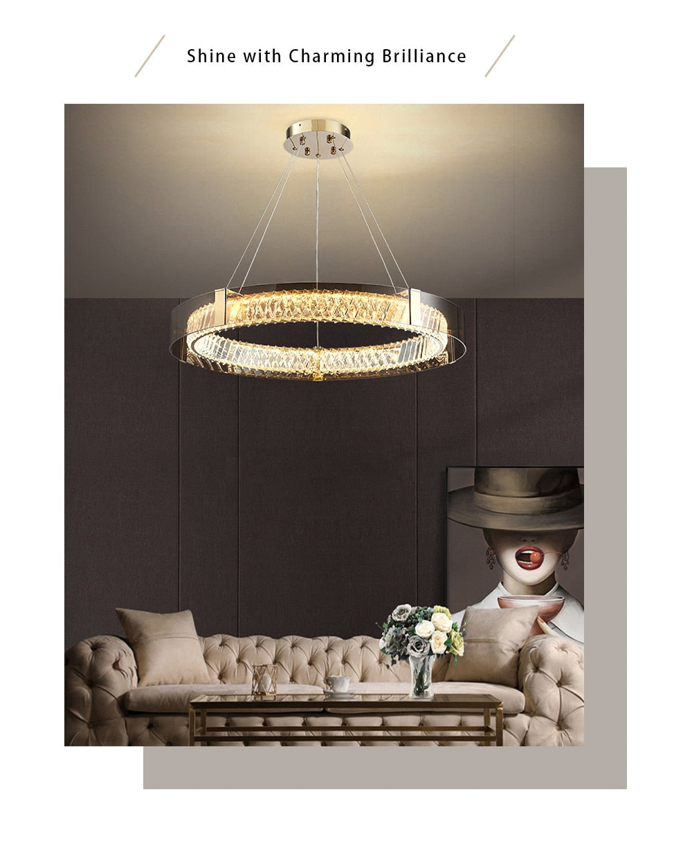 Mak Plafonnier Crystal Pendant Light