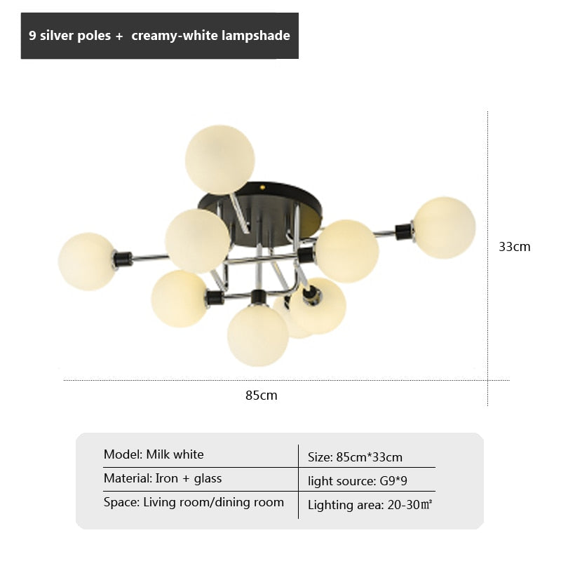 Wad Nordic Round Glass Chandelier