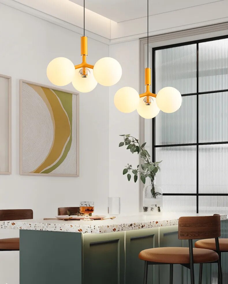 Nordic Modern and Minimalist Magic Bean 9 White Glass