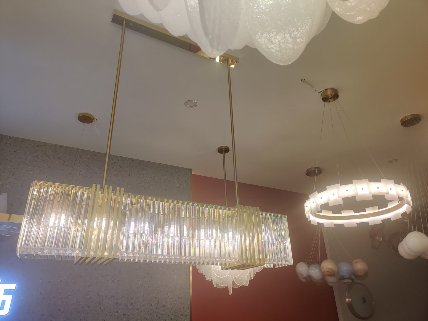 IIS Stainless Steel Hanging Pendant Light Crystal