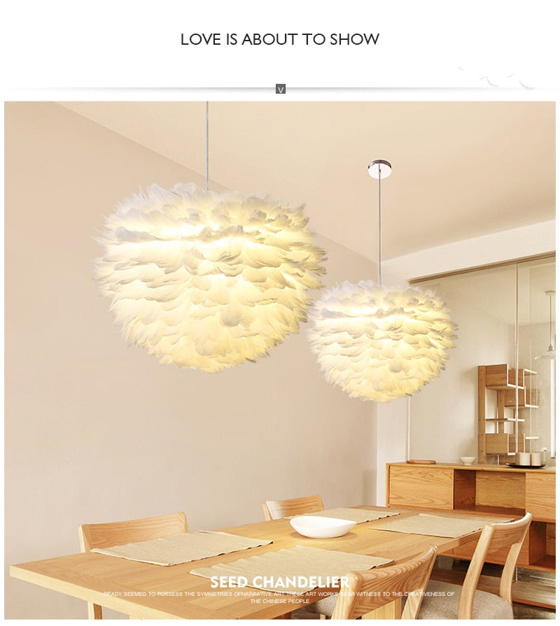 IIS Silki Feather Pendant Light Hanging Ceiling Light