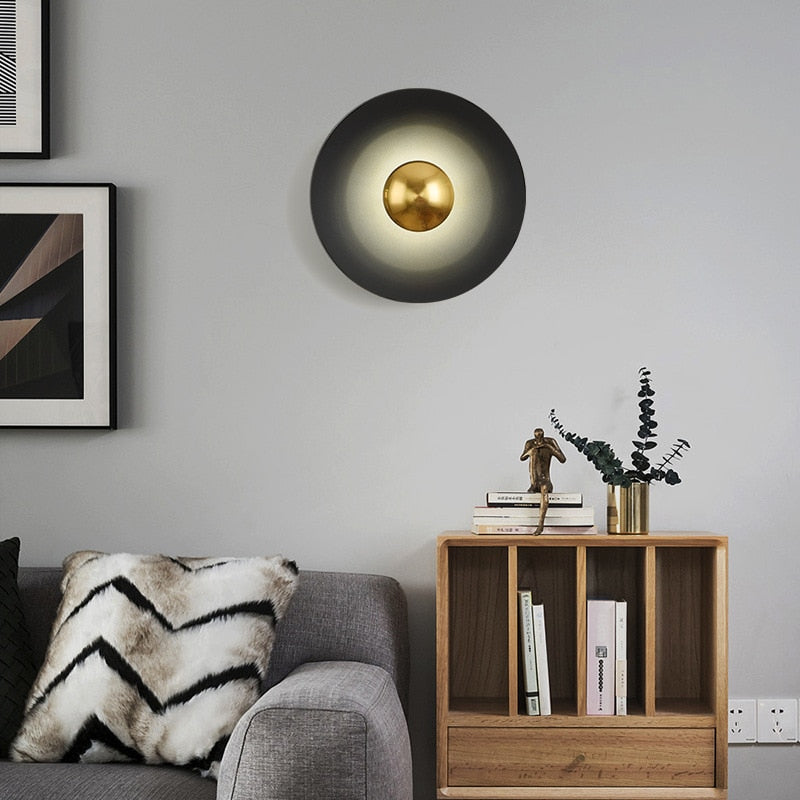 WIN Light luxury living room background round color wall lamp