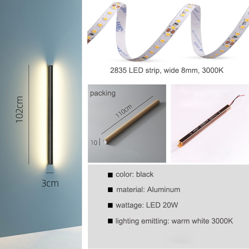 IIS Morane - Nordic Minimalist Long LED Wall light