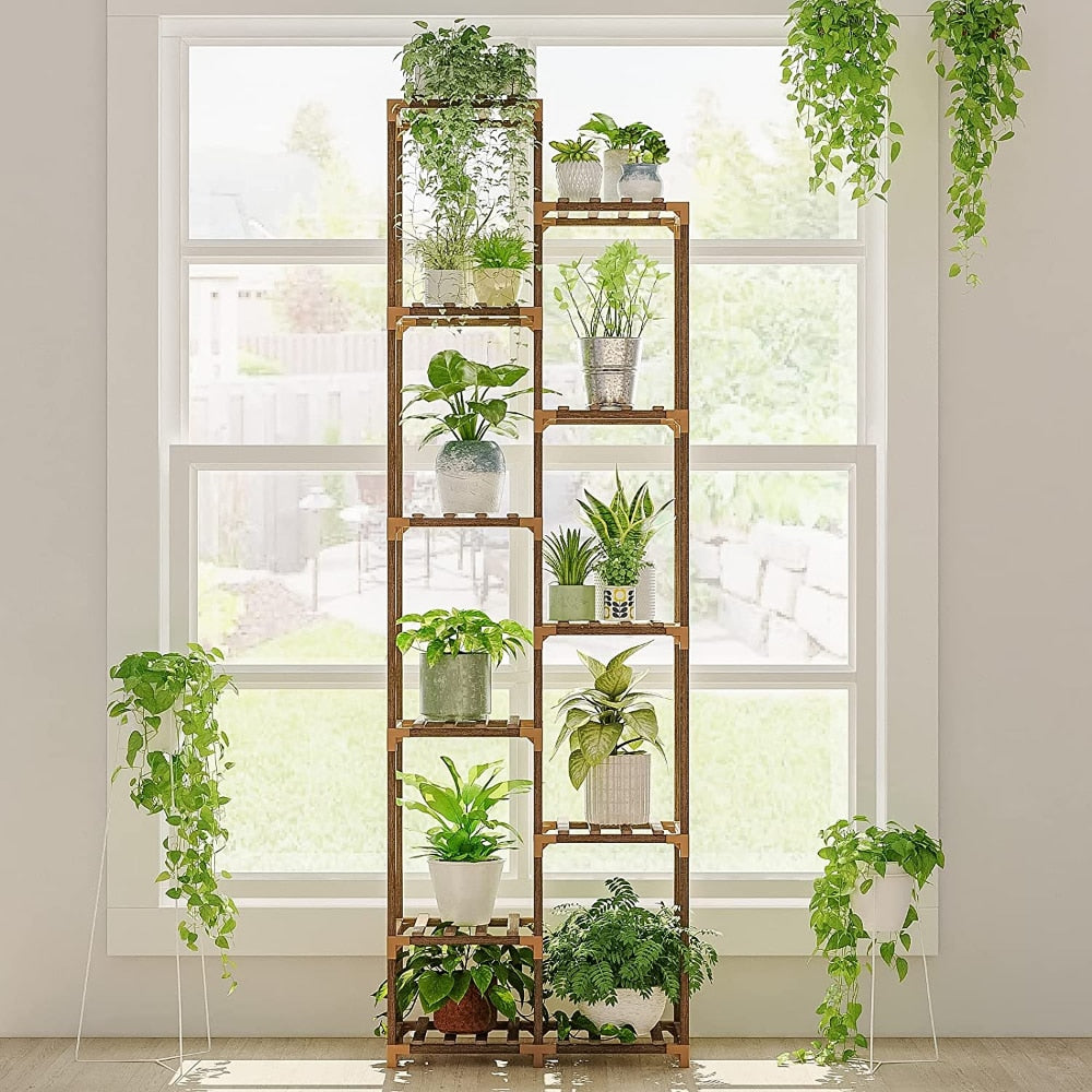 Halstein - Tall Plant Stand Tiered Plant Stand Plant Shelf Indoor & Outdoor Plant Shelf Flower Stand