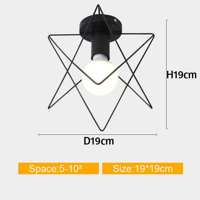 Iron Cage Metal Retro Ceiling Lamp