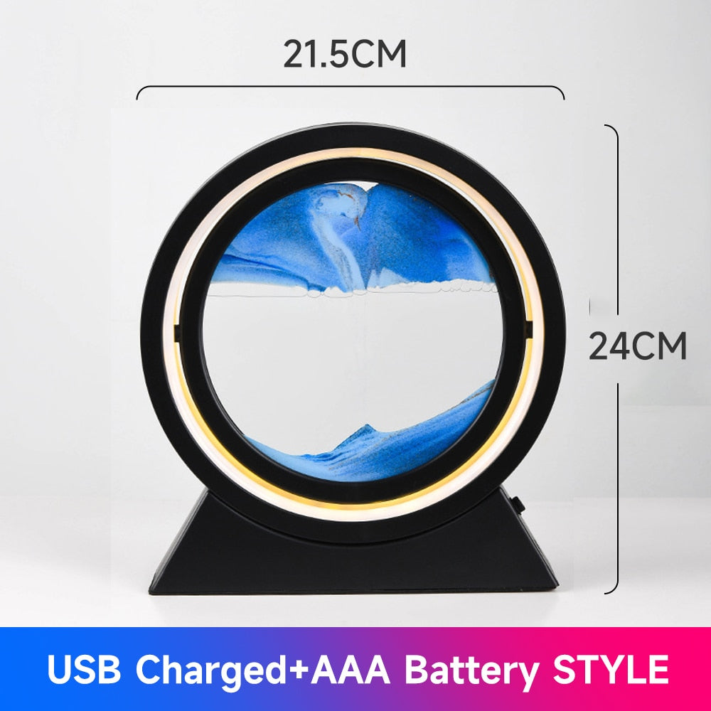 PQ 360° Rotate LED Sand Painting Night Lights