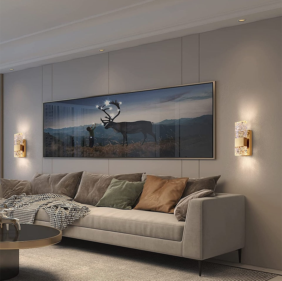 IIS Modern Crystal Lighting with Remote for Bedroom Living Room Hallway Bathroom Vanity