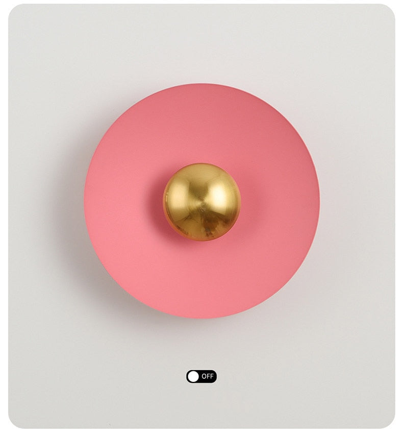 WIN Light luxury living room background round color wall lamp