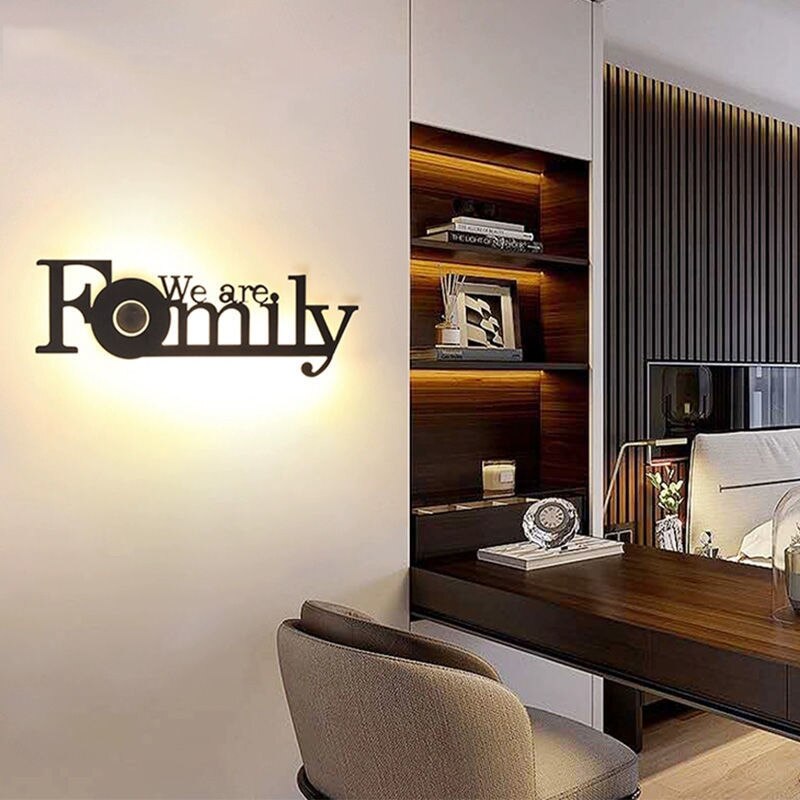 GRN HOME-FAMILY-LOVE Logo Creative Modern Acrylic Wall Lamp