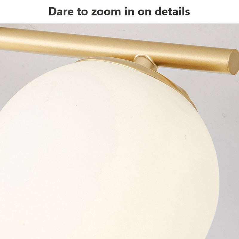 DAR Nordic LED Glass Ceiling Light White Ball Creative Golden