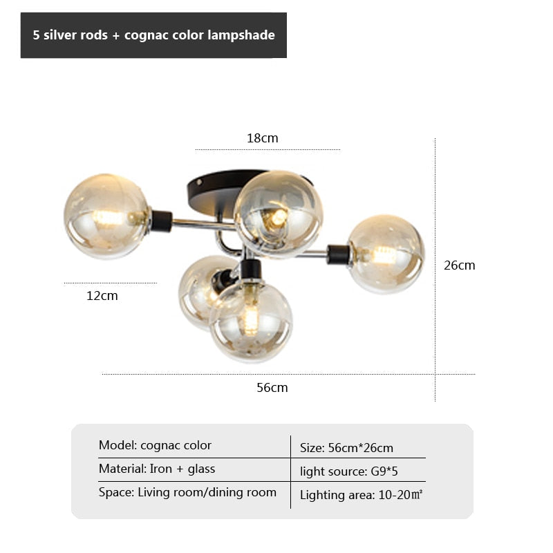 Wad Nordic Round Glass Chandelier