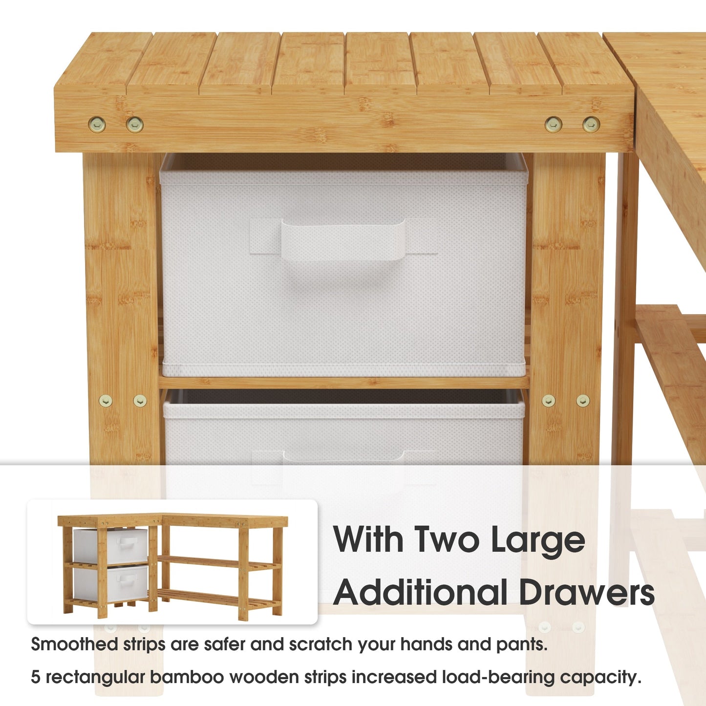 Thylda - Shoe Rack for Entryway Bamboo Shoe Rack Bench