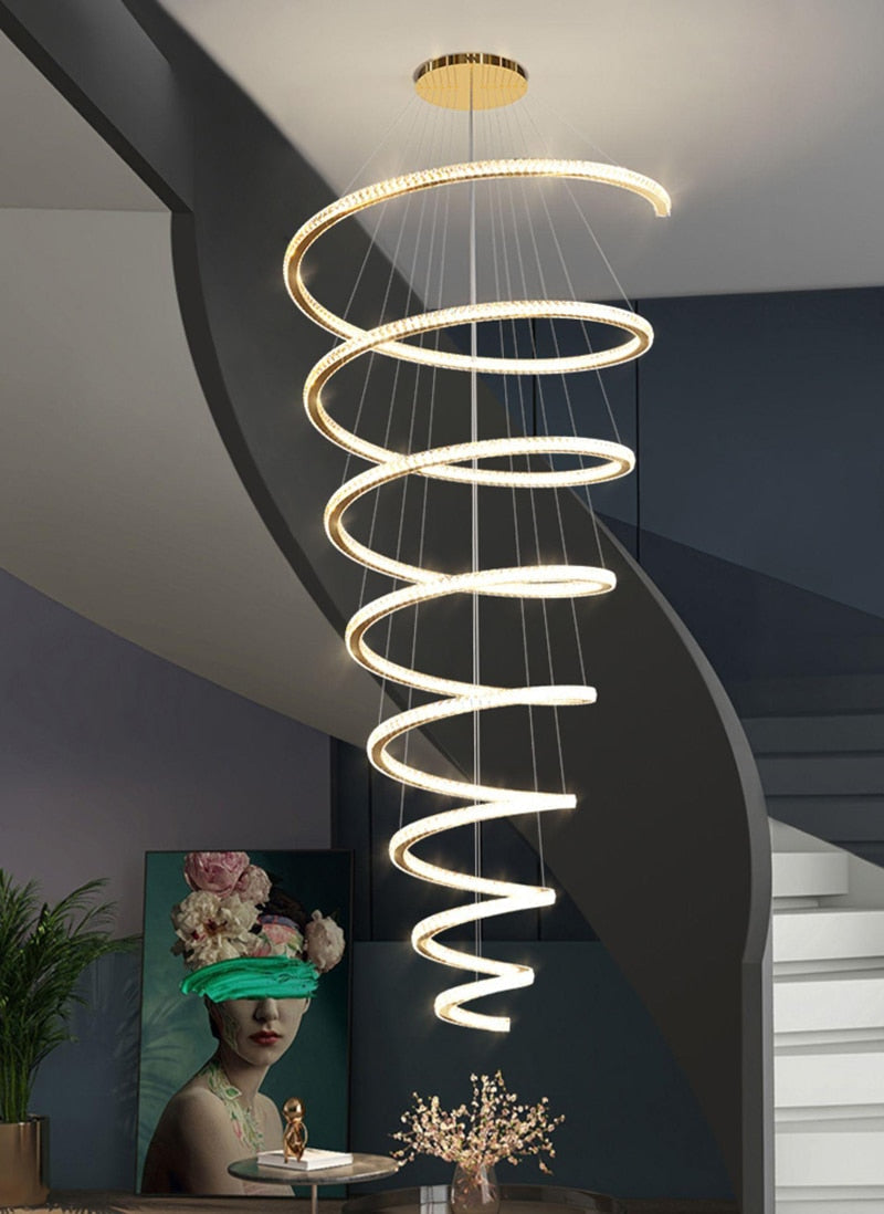 Ylk Famina Long Spiral Chandelier