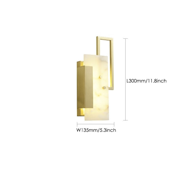 IIS Luxury Marble LED 6W Copper Golden Wall Lamp