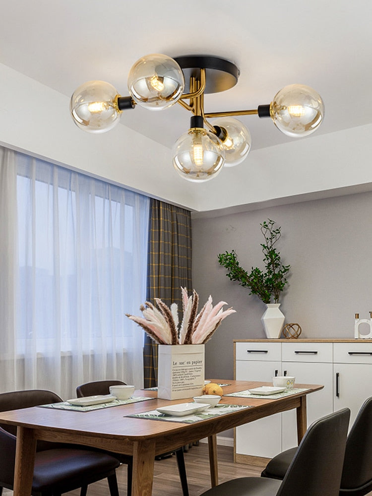 Wad Nordic Round Glass Chandelier