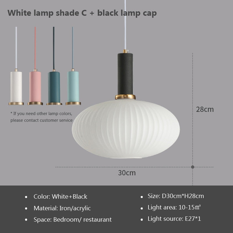 Wad Nordic Colorful Glass Pendant Light