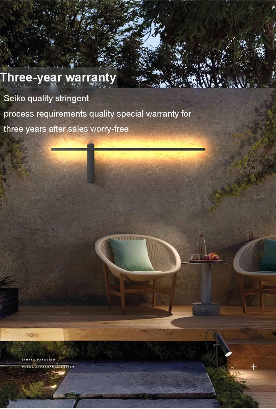 IIS Outdoor Wall Light Long Waterproof IP54 Light Fixture Aluminum