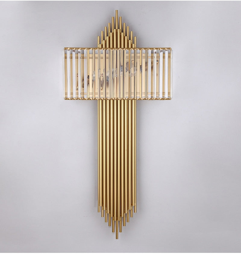 Ylk Black/Gold Crystal Wall Lamp