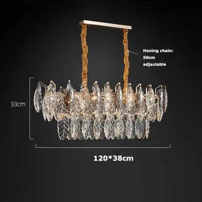 LED Dimmable Crystal Goose Feather Gold Silver Lustre Chandelier