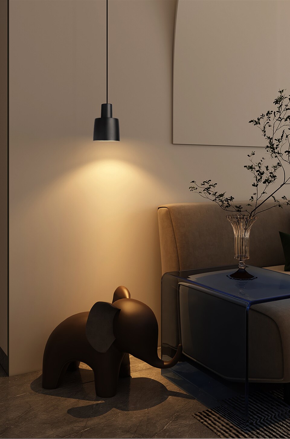 AiS Dimmable Pendant Light 9W CRI97 Adjustable Length Minimalist Style