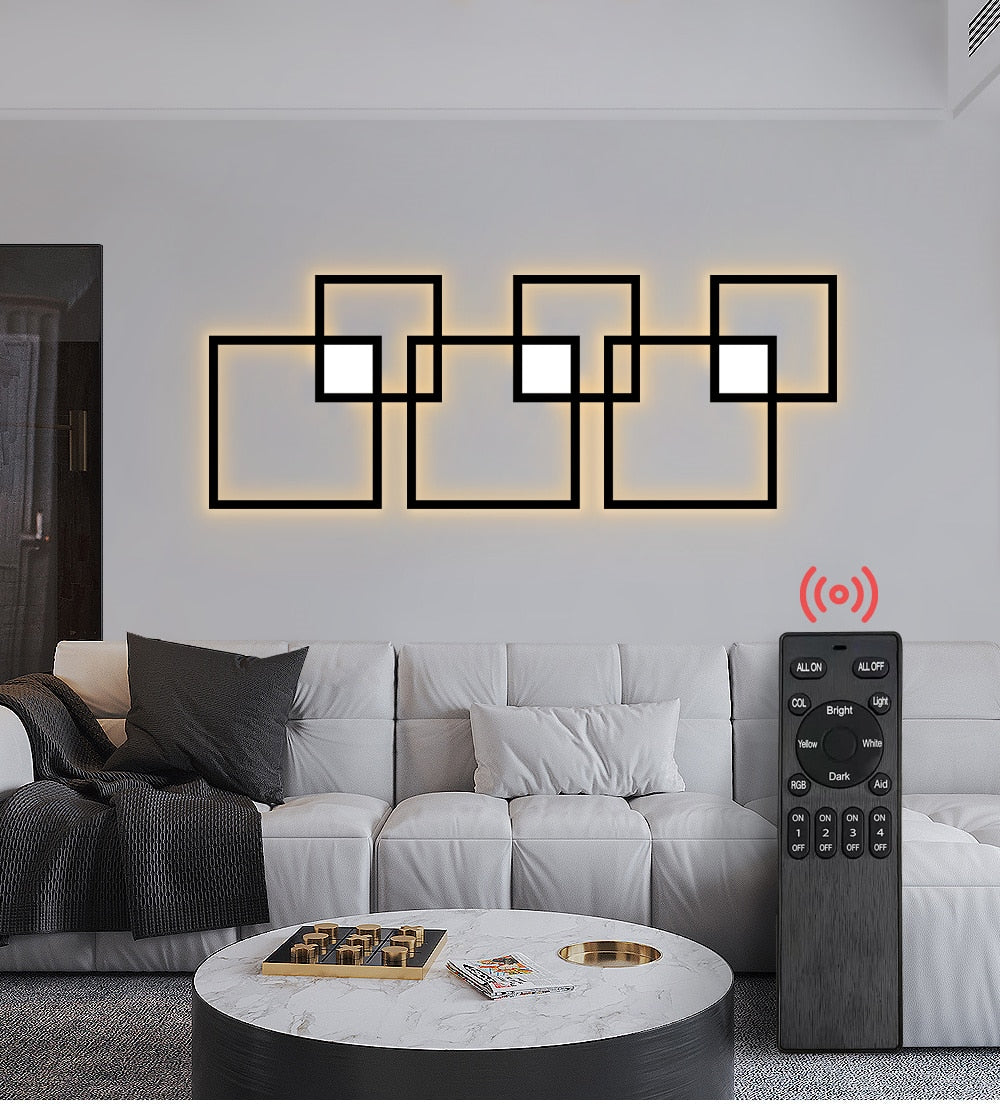 IIS Minimalist Wall Lamp Dimmable  Black White Square Sconces