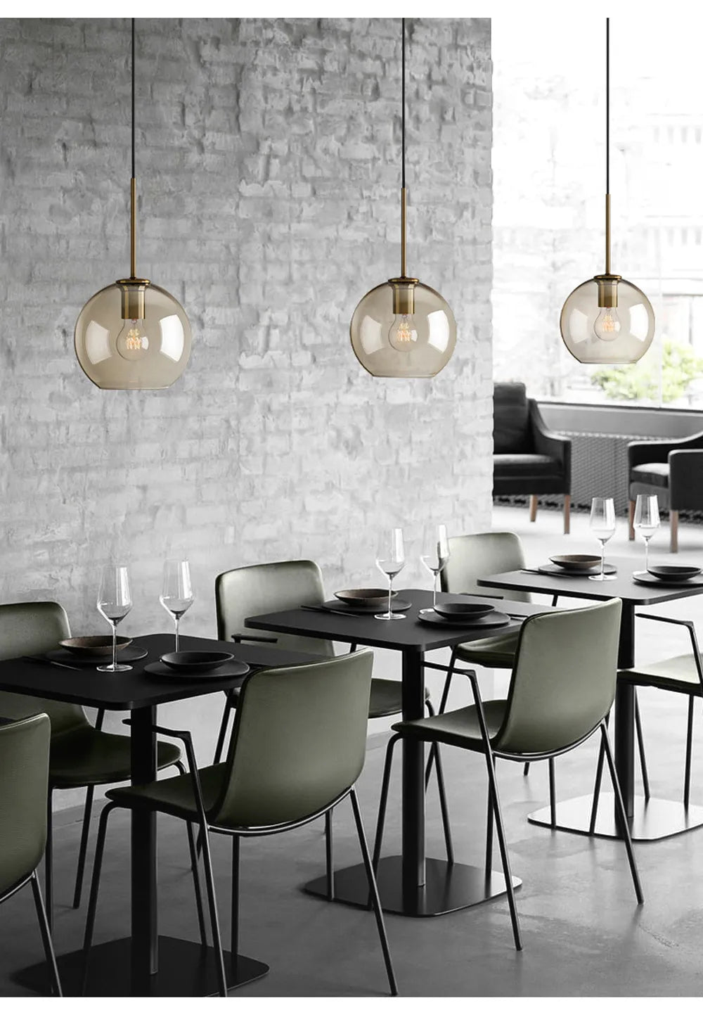 Nordic Industrial Glass LED Pendant