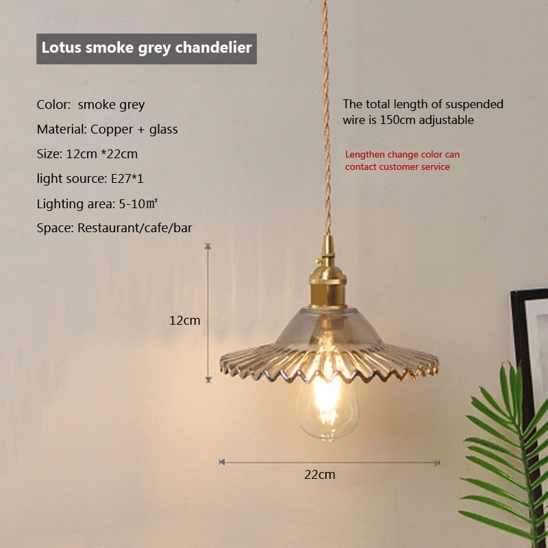 Nordic Glass Minimalist E27 Transparent Lampshade Pendant Light
