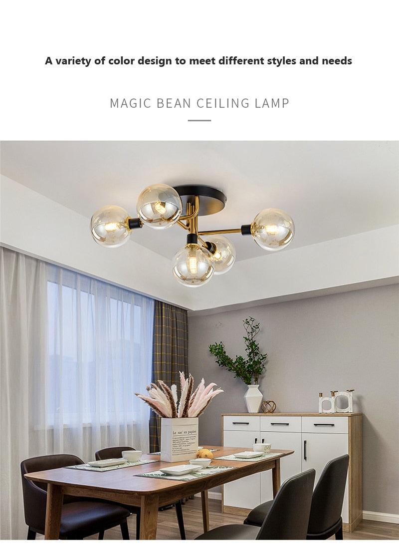 Wad Nordic Round Glass Chandelier