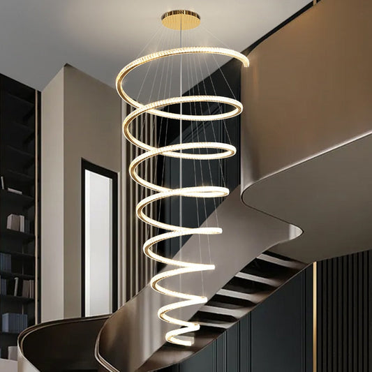 Ylk Famina Long Spiral Chandelier