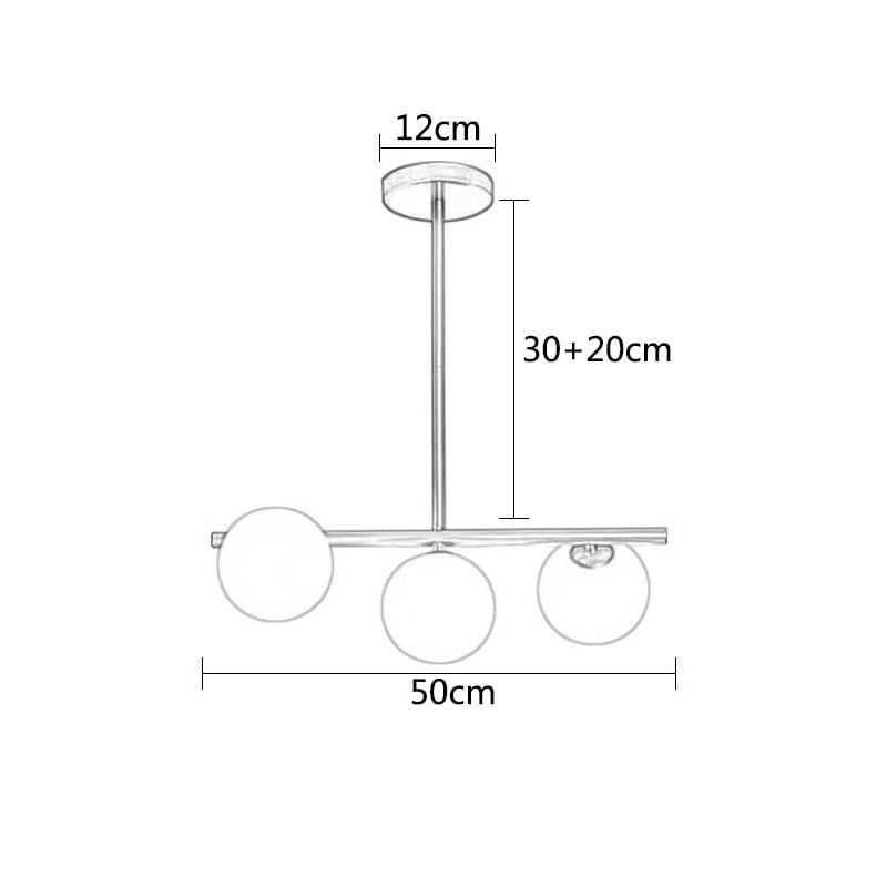 Oud Bethan Modern Glass Ball Chandelier