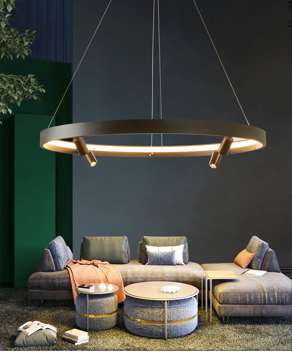 Ylk Black/Gold Spotlight Chandelier