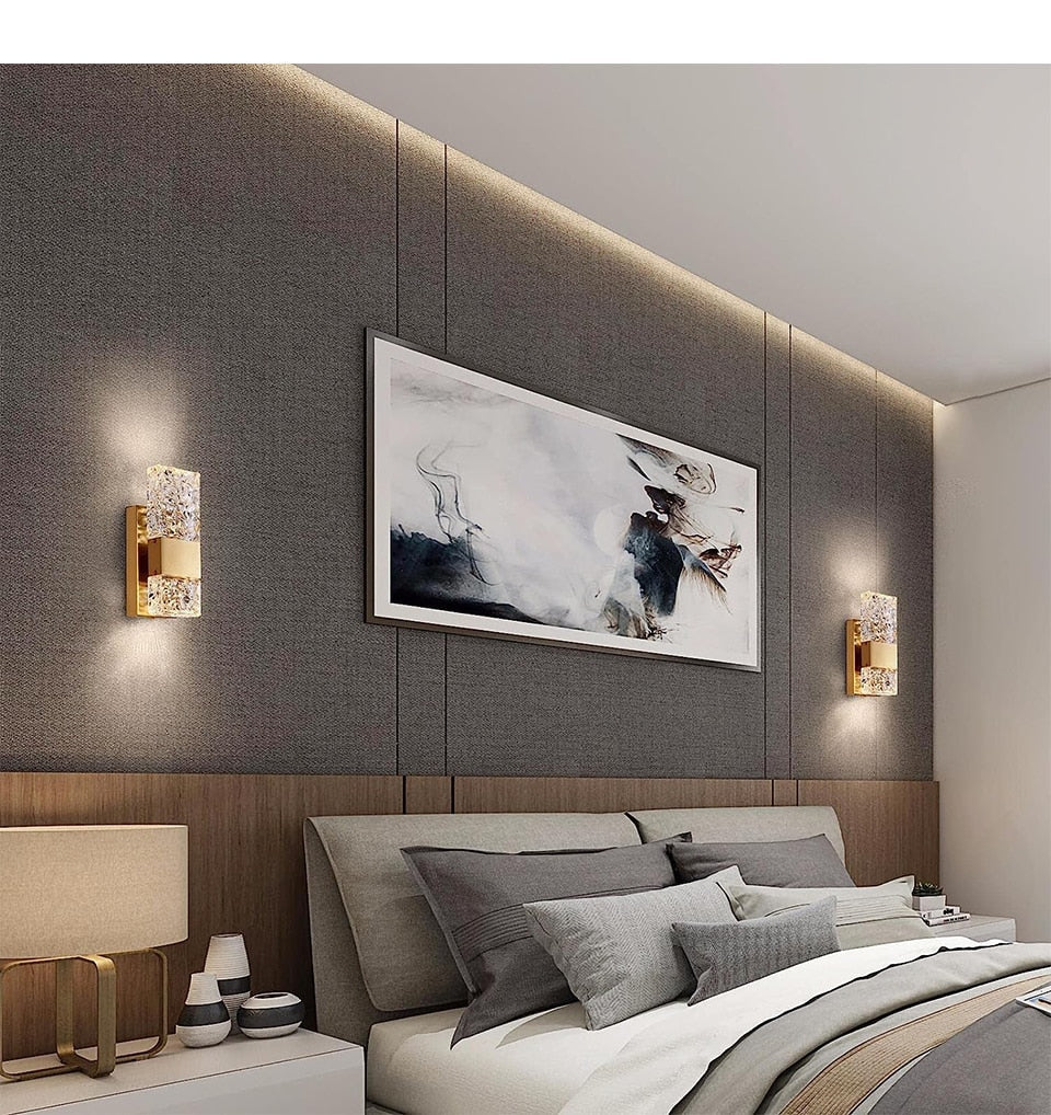 IIS Modern Crystal Lighting with Remote for Bedroom Living Room Hallway Bathroom Vanity