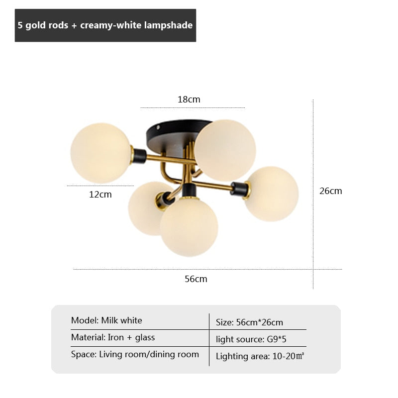 Wad Nordic Round Glass Chandelier