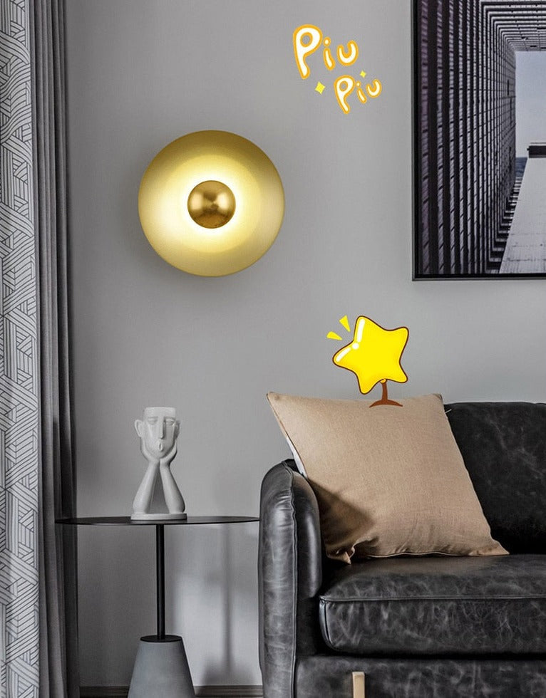 WIN Light luxury living room background round color wall lamp