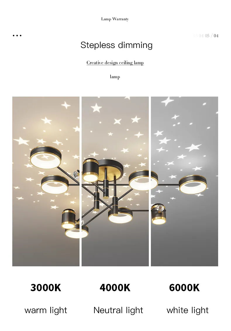 Nordic Starry Ceiling Chandelier Light