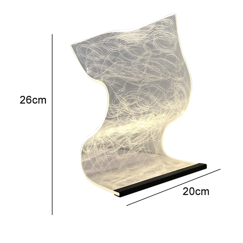 LYF Acrylic LED Table Lamp Stepless Dimming USB Charging Touch Switch Control