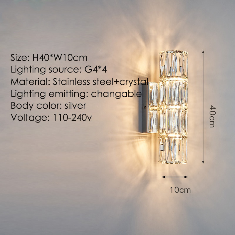 IIS Modern Wall Lamp Interior Lighting Silver Finish G4 Wall Fixture