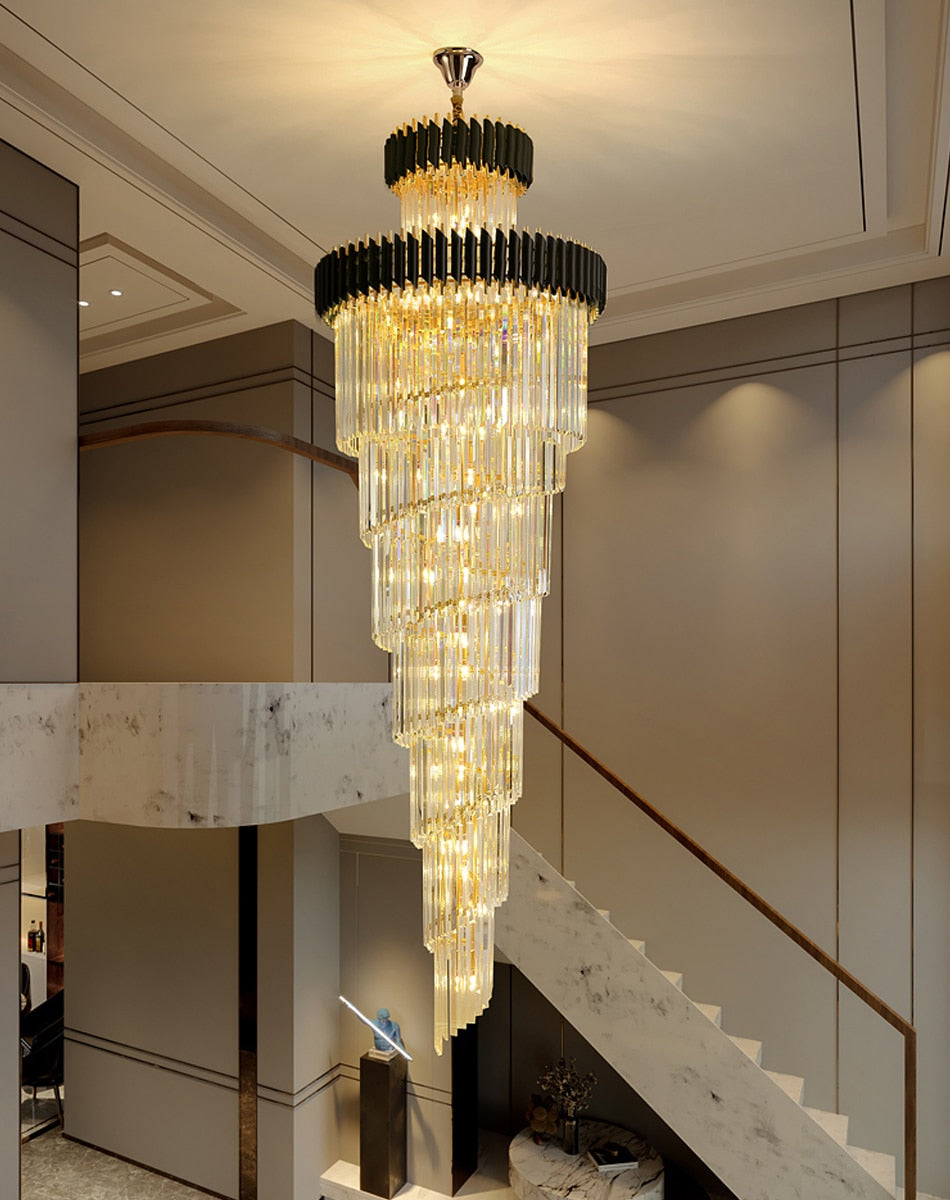 Ylk Ashton Black Spiral Chandelier