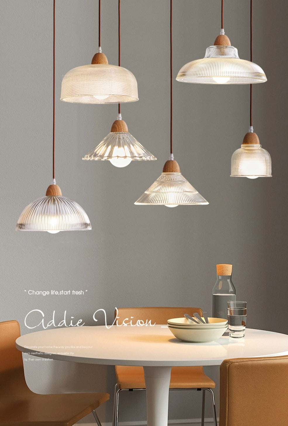 Wad Nordic Glass Pendant Lamp