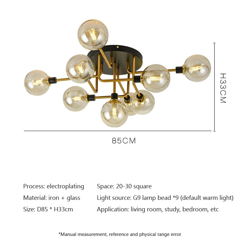 Wad Nordic Round Glass Chandelier