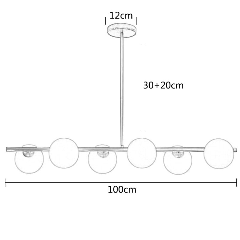 Oud Bethan Modern Glass Ball Chandelier